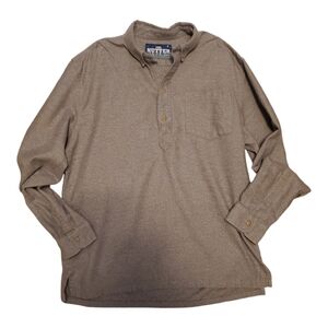 Chubbies Pullover Shirt Men's L Grey The Nutter Long Sleeve Cotton Flannel